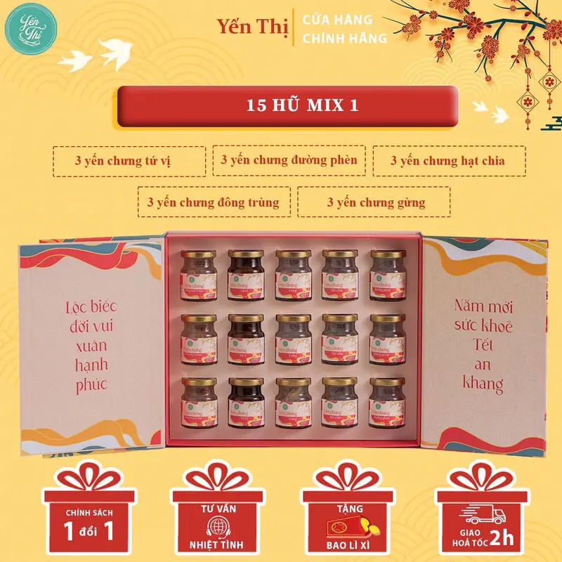 Set 15 hũ yến chưng sẵn Yến Thị (70ml x 15) 0