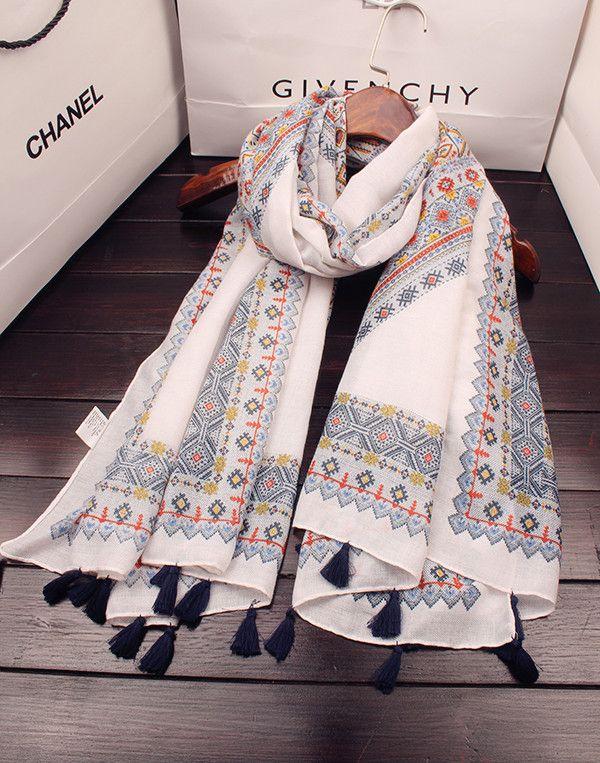 Product Introduction of Khăn Quàng cổ Quàng Cổ Dài, Dành Cho Nữ, In Họa Tiết Bohemian, Chất Liệu Vải Lanh Và Cotton Mềm Mại, Thiết Kế Lưới Kim Cương, Thích Hợp Che Nắng, Hàng Mới Về Từ Hàn Quốc, Khăn Choàng Hoa Tulip Women 10
