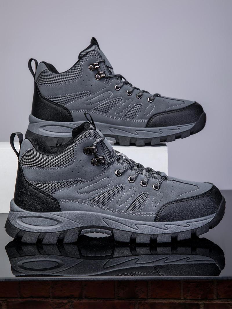 Product Introduction of Men's Fashionable Colorblock Lace Up Hiking Shoes, Casual Comfortable Outdoor Sports Shoes, Non-slip Outdoor Shoes for Daily Wear 7