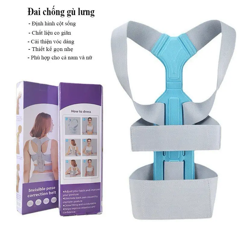 Đai chống gù lưng có thanh nẹp lưng giúp điều chỉnh tư thế ngồi,chống cong vẹo cột sống thắt lưng cho nam, nữ, học sinh. 7