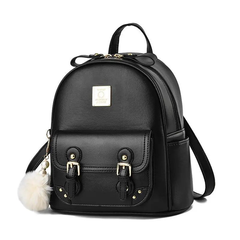 Balo Nữ Hai Dải Thời Trang Đeo Đi Học Đi Chơi Da Backpack Đeo Vai 1