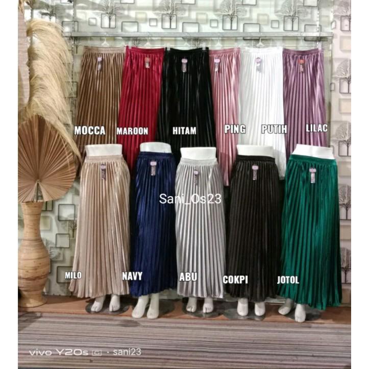 ROK PLISKET VELVET BLUDRU / ROK PLISKET BLUDRU PREMIUM PANJANG 3