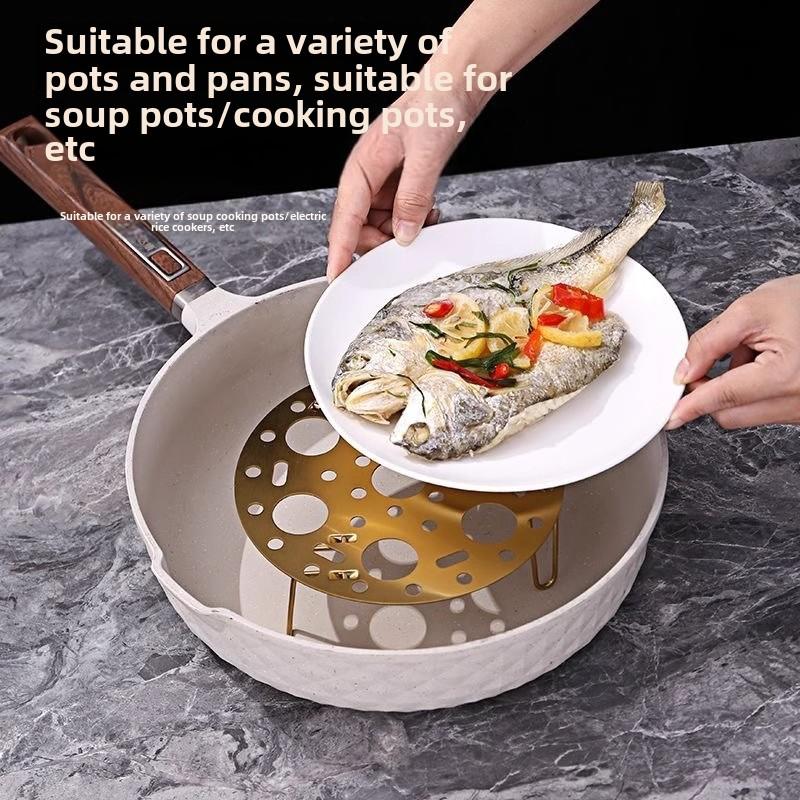 Foldable Stainless Steel Steamer Rack for Home Use, Pressure Cooker Steamer Rack for Kitchen, Handheld Steamer for Vegetables and Eggs 2
