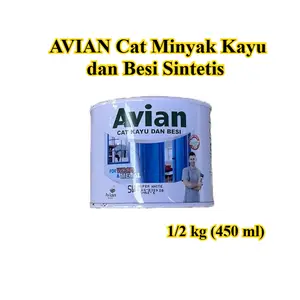 Cat Minyak AVIAN 1/2 KG Kayu dan Besi - Cat Avian Sintetis 450 ML Gloss Mengkilap - Cat Pagar Pintu Jendela Kusen Anti Karat Murah Asli