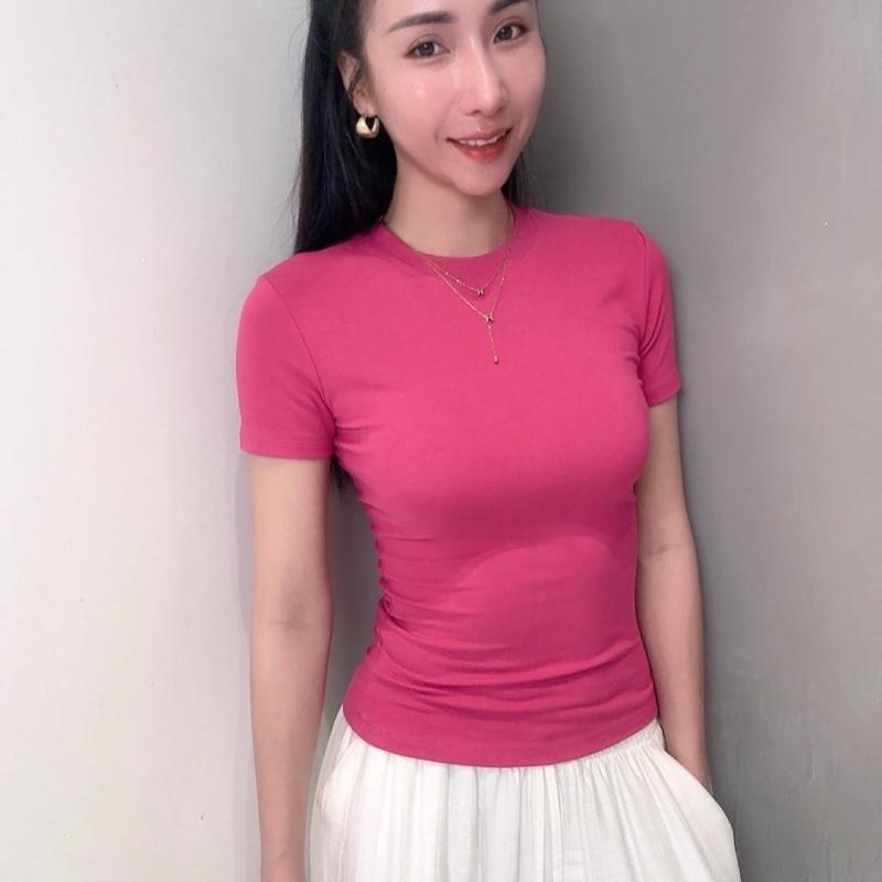 A055- Áo thun trơn basic nữ, cổ tròn, tay ngắn,chất cotton mềm mịn, ôm sát body