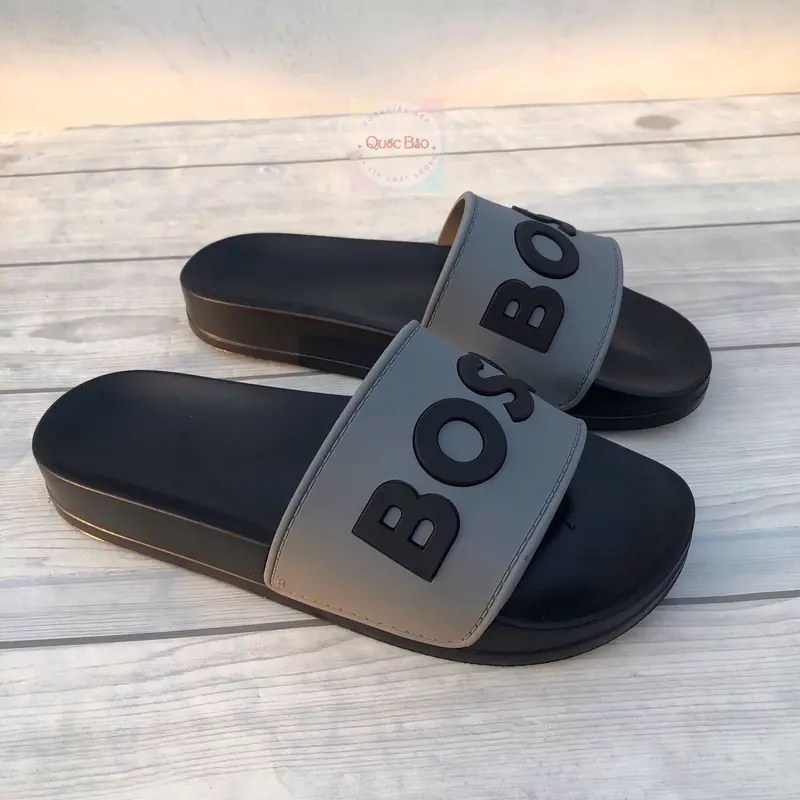 Dép lê BÓT XÁM in chữ nổi nam nữ size 35-42 dép dẻo nhẹ DéP Slipper Quai Ngang Đế Bằng 0