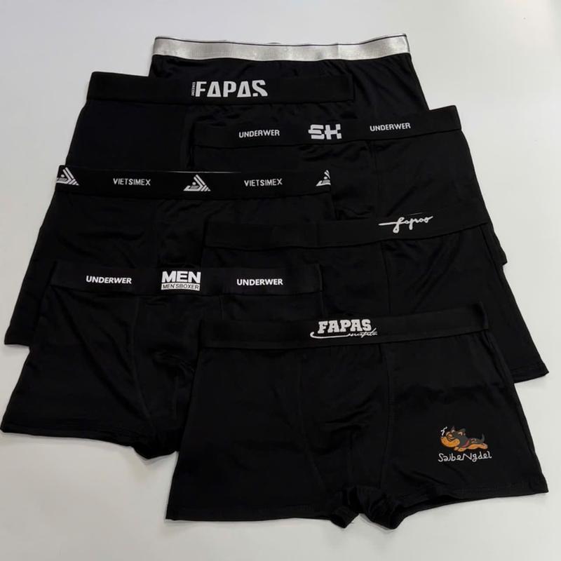 Combo 7 Quần Sịp Đùi Nam Full Màu Đen Co Giãn Thoải Mái Chất Liệu Thun Lạnh Thoáng Mát Boxer Menswear