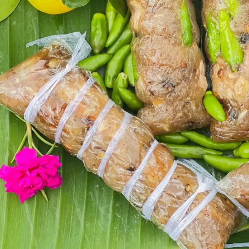 [Loại thịt] Combo đòn chả bì THỊT ớt hiểm xanh - Đòn 75g - Đặc Sản Lai Vung - Nem Lai Vung Huỳnh Hậu - Sản phẩm OCOP 3 SAO