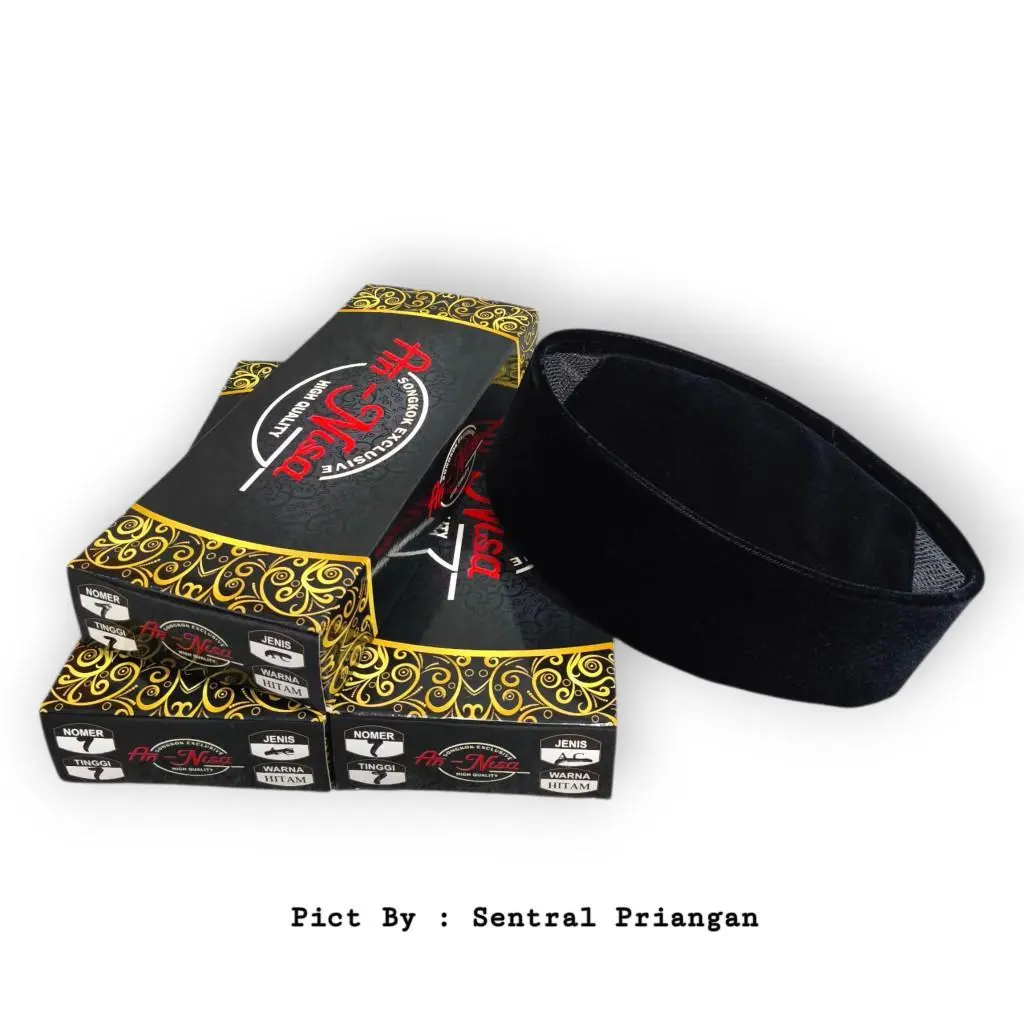 Terlaris Peci Songkok Kopiah Hitam Polos Ac An - Nisa Tinggi 6 7 8 9 10 Cm Bludru Istimewa Original