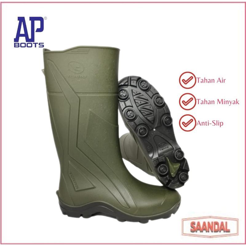 Sepatu AP Boots Tinggi Terra GP Hijau Anti-air, Anti-minyak Pertanian Perkebunan Safety Shoes Karet 0