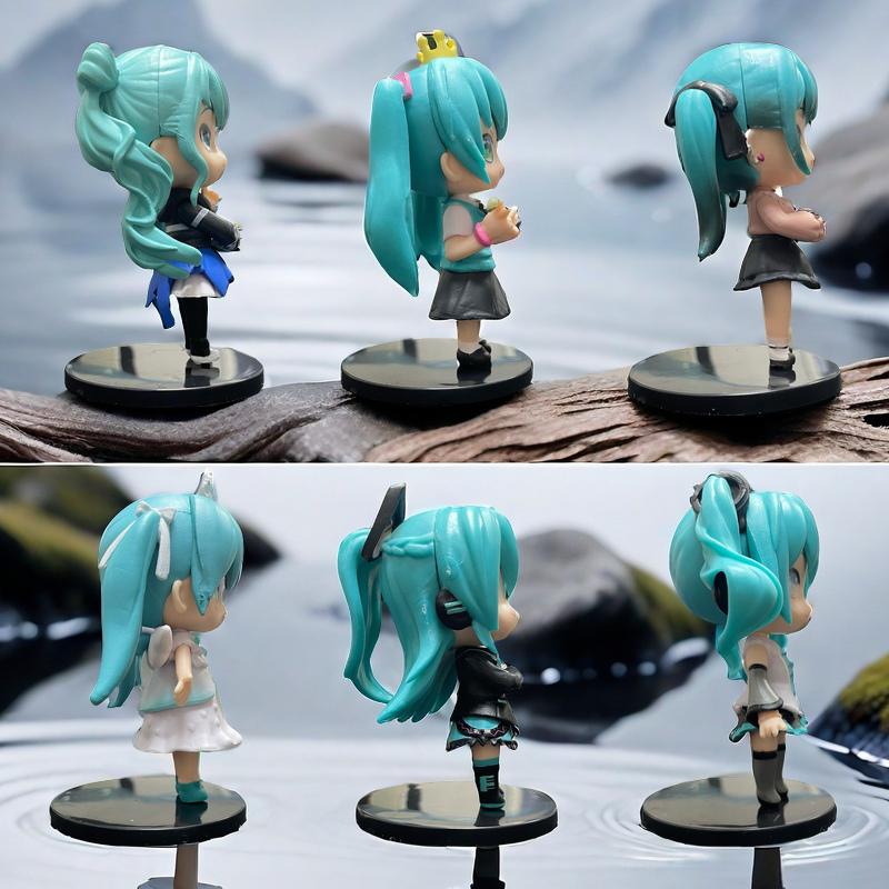 Product Introduction of Mô Hình Nhân Vật Hatsune Tương Lai, Hàng Mới Về, 6 Mũ Nhỏ Quà Tặng Hàng Hóa Anime, Bộ Dụng Cụ Nhà Để Xe Ô Tô, Đồ Trang Trí Mô Hình, Bộ Sưu Tập 1417 Người 6