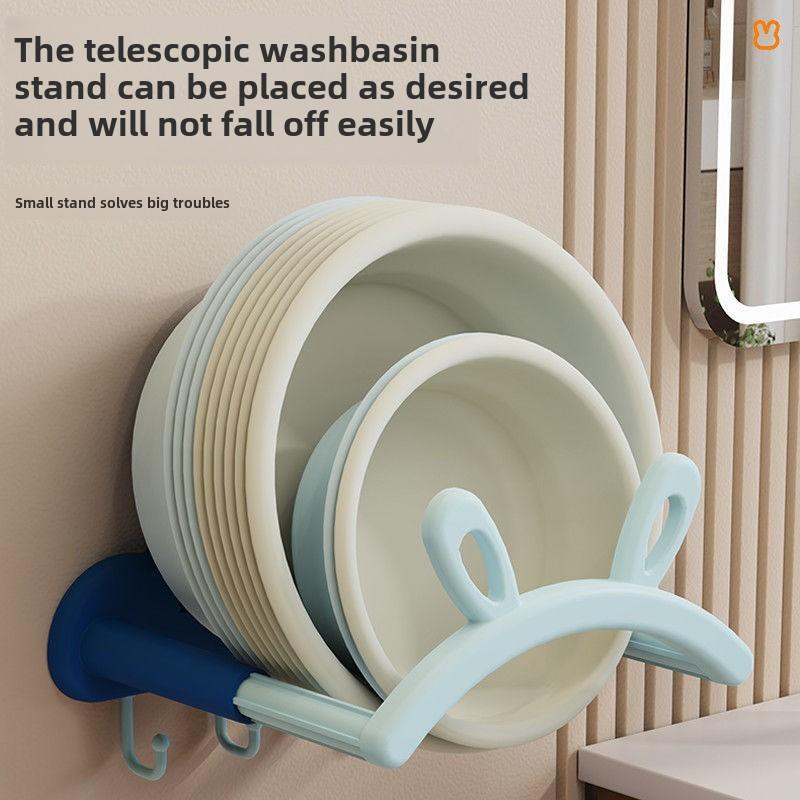 Expandable wall-mounted wash basin rack, no-drilling bathroo - TikTok ...