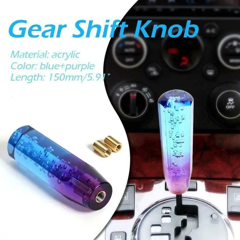 Universal Mobil Gelembung Styling Gear Shift Knob Transparan Manual Berlian Kristal Shifter Car Kendaraan 1