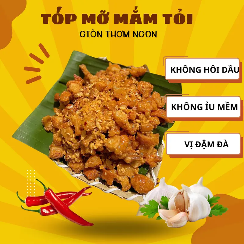 COMBO muối béo 5 món tròn vị: Bánh tráng phơi sương, muối béo, ruốc hành phi, tóp mỡ tặng kèm sốt tắc 3