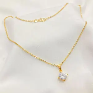 Kalung Wanita Emas Nuri Liontin mata satu panjang 45 cm Jewellery Elegan