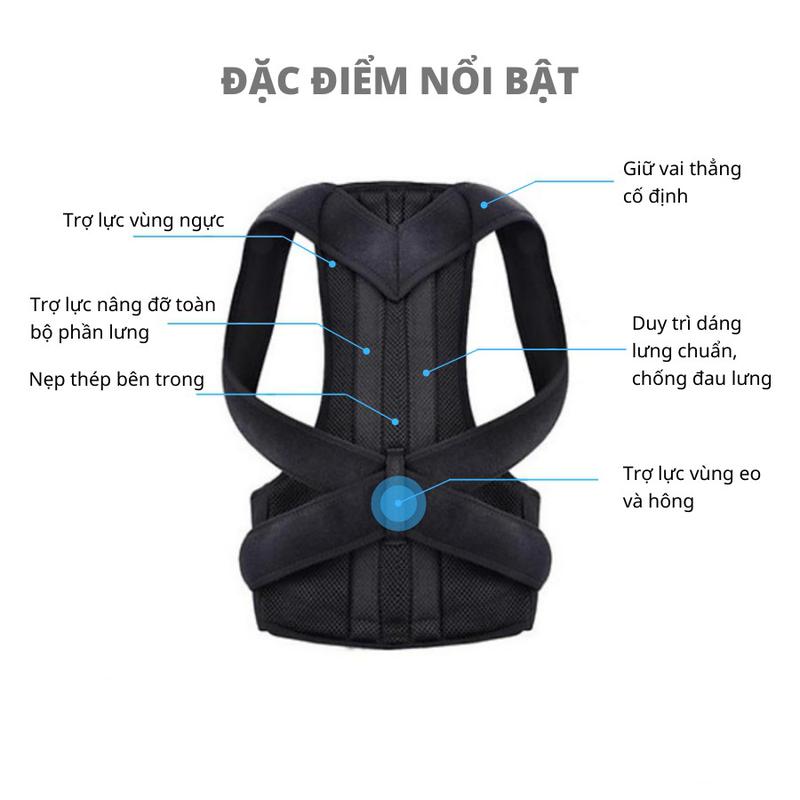 Đai chống gù lưng,Hai giá đỡ keel được cố định hiệu quả và hình dạng lưới hai lớp thoải mái và thoáng khí Đai Chỉnh Tư Thế 9