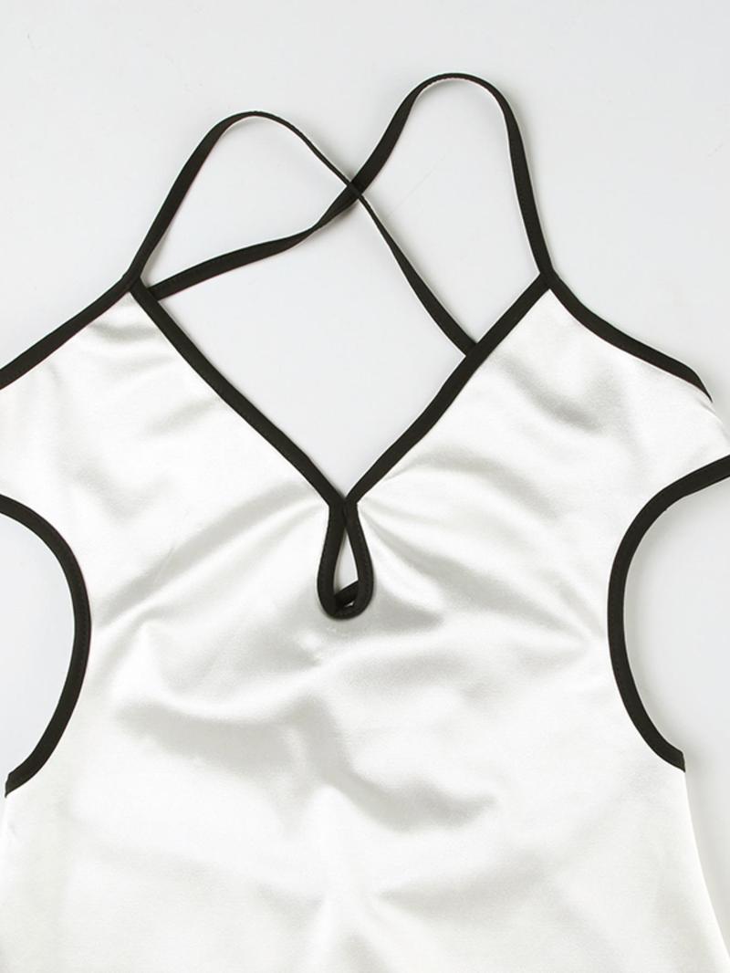Product Introduction of Women's Cami Dress, Chic Y2K Spaghetti Strap Backless Silky Dress for Party Club Dating Wear, Ladies Summer Clothes 8
