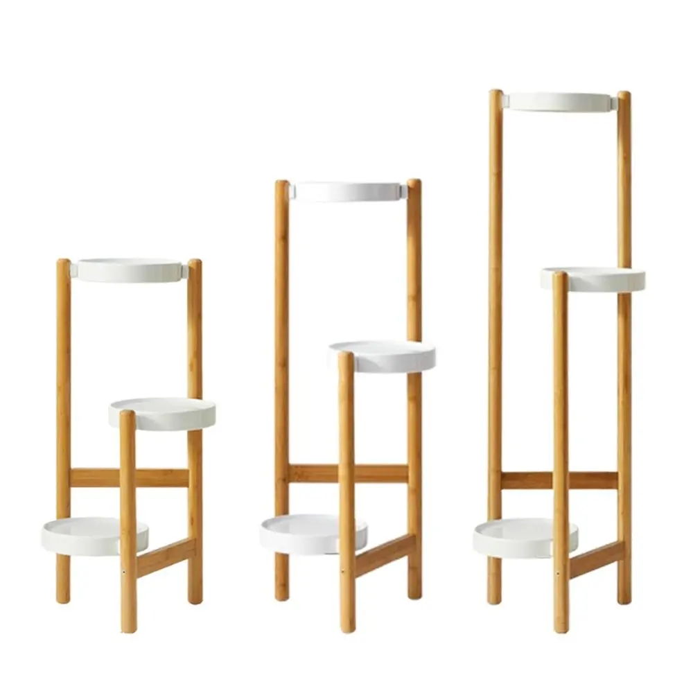 Plant Stand Plant Shelf 3 Tiered Flower Holder Wooden Flower Pot Stand Plant Rack for Home Office Garden Indoor Outdoor