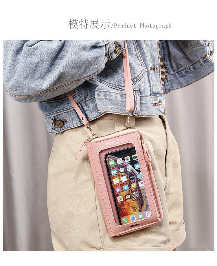 Product Introduction of Beg bahu pelbagai fungsi poket telefon bimbit, telus, skrin sentuh, anti-kecurian, beg crossbody mini untuk wanita tas selempang 3
