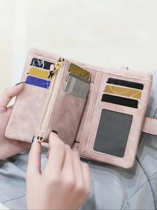 女性用エレガントなショートウォレット、ヴィンテージクラッチコインパースカードスロット付き、IDウィンドウとジッパーポケット、カジュアルでトレンディな多用途の高品質デイリーウォレット