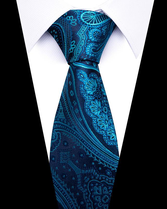 Product Introduction of 58 Styles High-quality Wedding Ties for Men Fashion New Style Blue Strip Print Neckties Daily Office Apparel Accessories Gift for Man 20