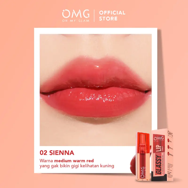 OMG OH MY GLAM Glassy Lip Tint 2g - Lip Tint Warna Intense Tahan 12 Jam 6