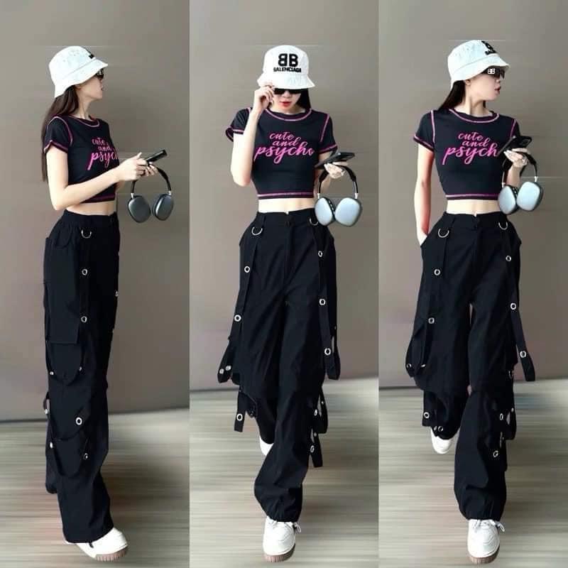 Bộ tập áo thun quần kaki tập gym,erobic dân vũ, shuffledance , zumba,dance fitness đồng phục nhóm Sport Chạy Bộ Tập Thể Dục 6