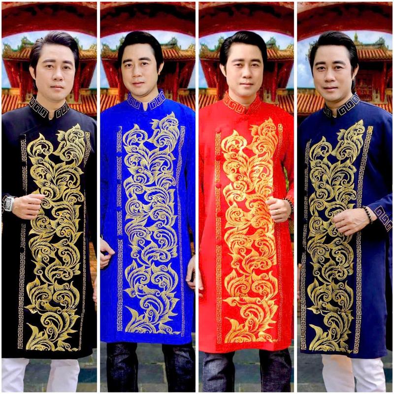 Product Introduction of Áo Dài Truyền Thống # Áo Dài Gấm Lụa Họa Tiết Cho Nam # Quần Áo Nam Cao Cấp 24