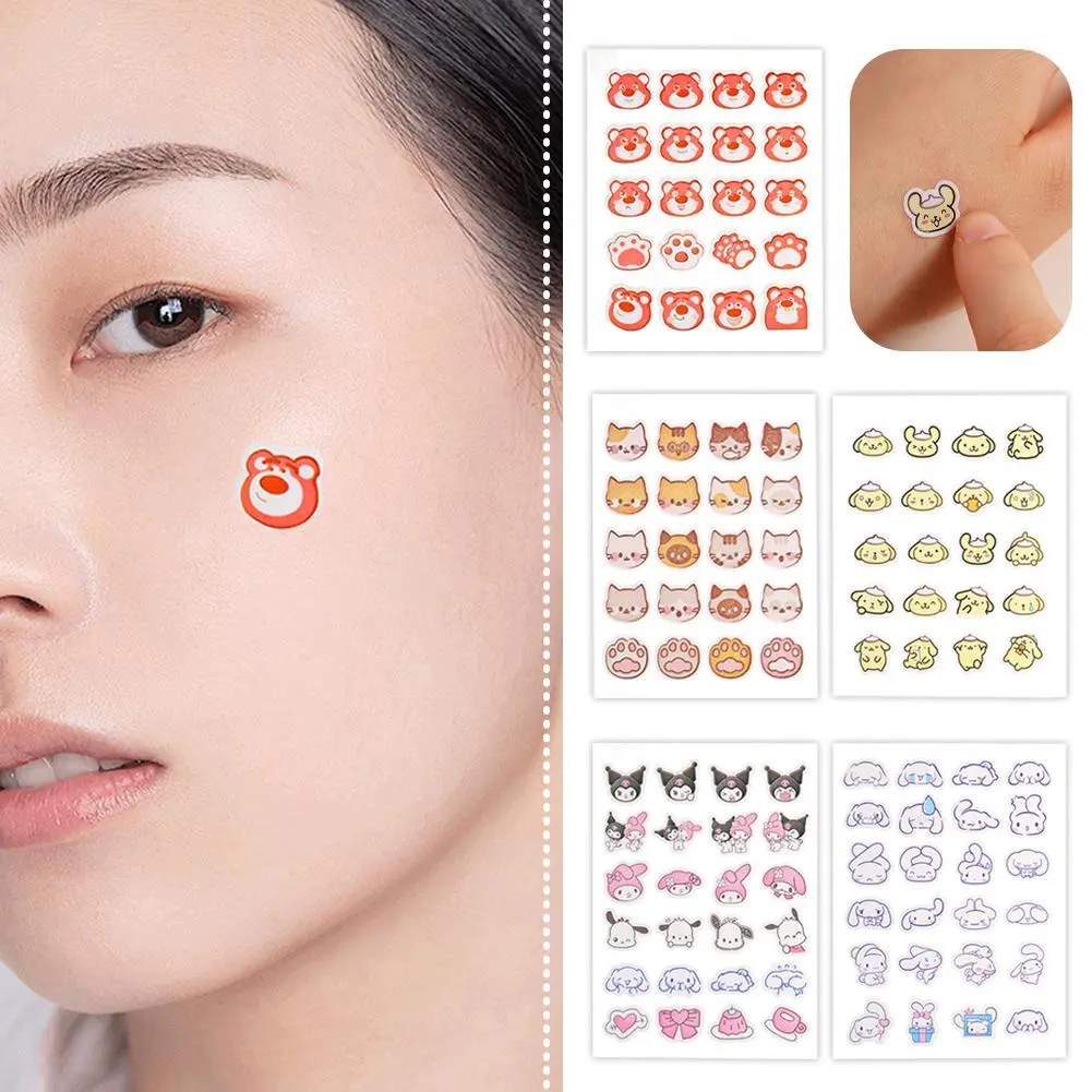 20/24pcs Cartoon Acne Patch Cute Cat Invisible Acne Concealer Patch Stickers Long-lasting Smooth Facial Skin