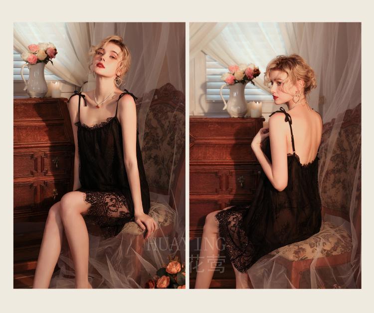 Product Introduction of Women Lace Nightgowns Spring Summer Lady Sling Homewear Sleeveless Sleepwear Female Pajama Dresses 3