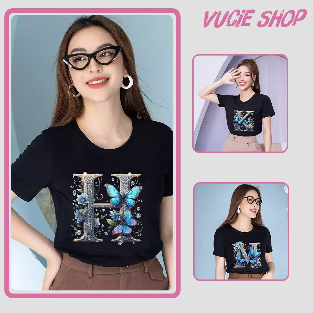 Áo Thun Nữ Tay Ngắn, Áo Thun Ngắn Tay In Hình Chữ Cái Thời Trang Nghệ Thuật, Phong Cách Sang Trọng,. Top Women