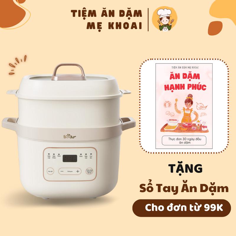 Nồi Nấu Chậm 1.6L Bear Chính Hãng, Nấu Cháo, Hầm, Hấp, Chưng Yến Giữ Trọn Chất Dinh Dưỡng Bảo Hành 18 Tháng Tiệm Ăn Dặm Mẹ Khoai  Nồi Điện Nấu Ăn