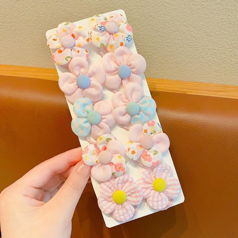 Product Introduction of 10Pcs Flower Hair Rope Korean Colorful Kids Hair Tie Cartoon Children's Head Rope Fashionable Candy Colored Girl Hair Accessories 4
