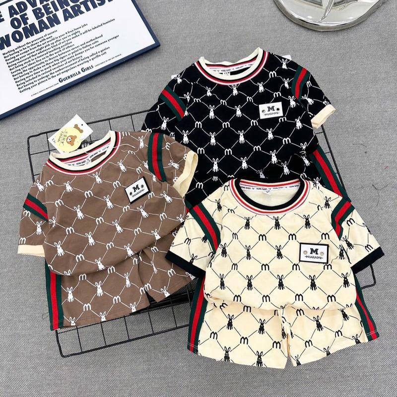 Set bộ đồ thun bé trai hoạ tiết chữ m cho bé 8-22kg - Vải dày fom dáng đẹp - Hàng bán shop