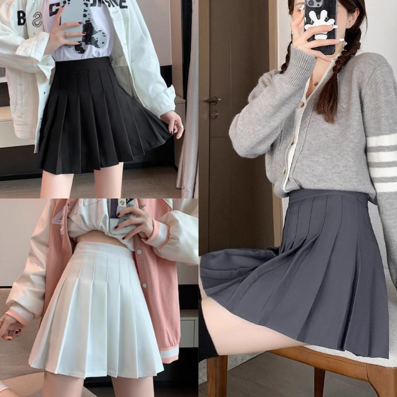 Chân váy tennis xếp ly nữ tenis xòe ngắn xám đen trắng bigsize có quần trong xinh quá VANISA CV019