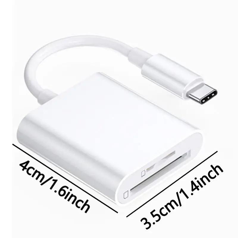 2 In 1 Type-C Card Reader, USB-C Card Reader for SD & TF Card, Phone Accessories, Portable Multi-functional SD Card Adapter, Memory Card Reader For Mobile Phone Laptop PC 1
