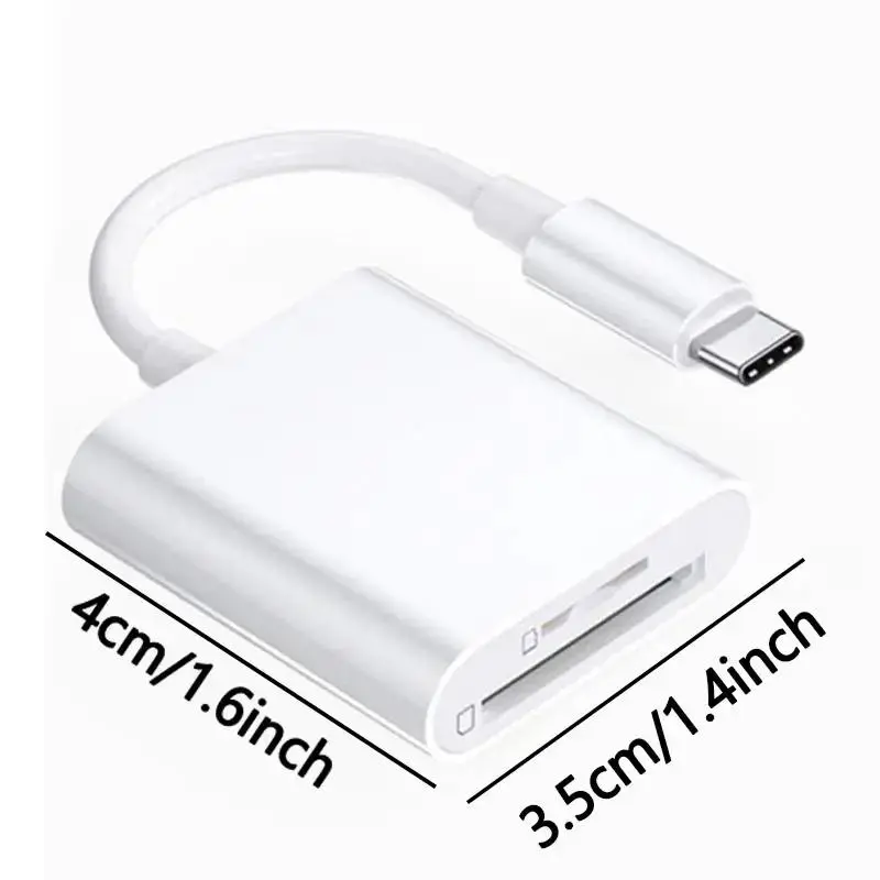 2 In 1 Type-C Card Reader, USB-C SD TF Card Adapter, Portable Multi-functional Card Reader For Mobile Phone Laptop 1