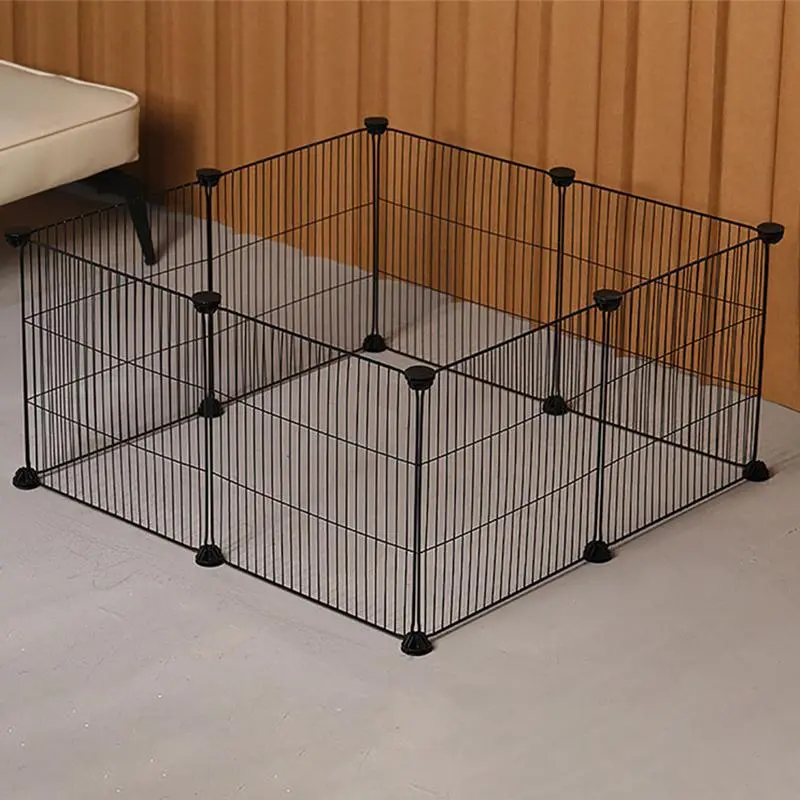 Pet Cage, 1 Set Pet Fence, Encrypted Grid Splicing Cage, Rabbit Squirrel Small Pet Cage, Kitten Puppy Iron Mesh Cage, Isolation Door 0