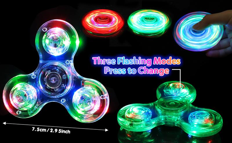 Product Introduction of Gigilli Fidget Spinner 12 Pack, Party Favors LED Light Up Fidget Spinner, Kids Fidget Spinners Bulk Goodie Bag Basket Stuffers, Glow in The Dark Party Supplies Prizes Gifts 1