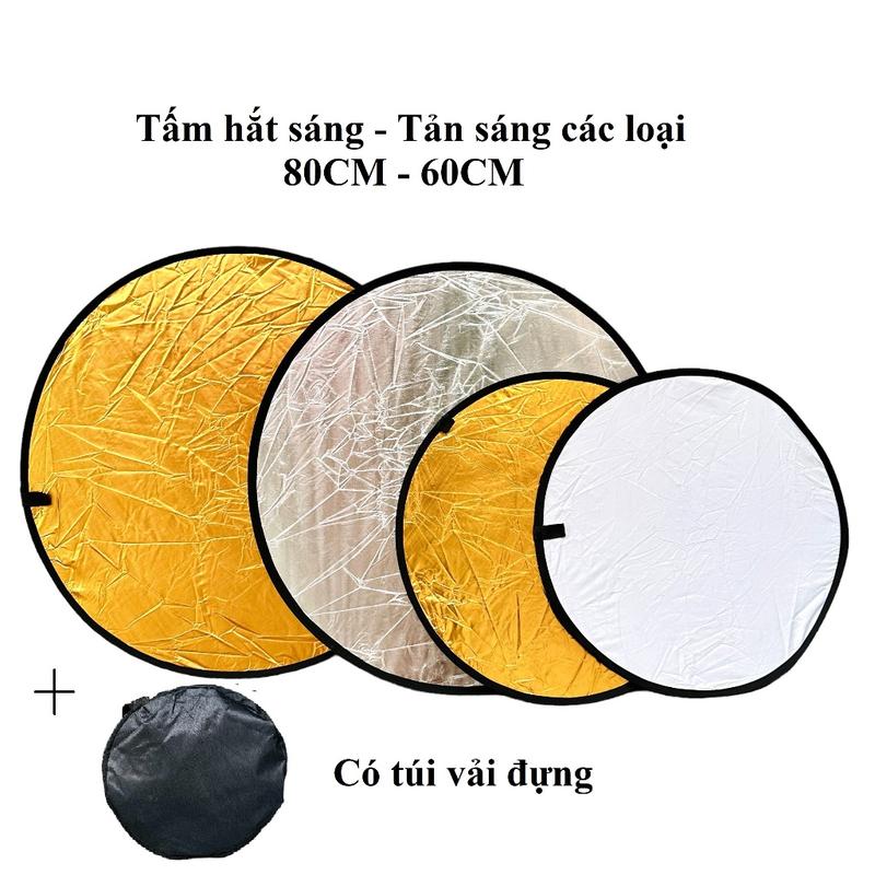 Tấm hắt sáng chụp ảnh, tấm phản quang tấm hắt sáng mini ánh sáng tròn 110 cm 80 cm 60 cm 30 cm 2 màu trong 1 vàng/bạc trắng/bạc giúp tăng sáng cho chụp hình quay video livestream Phụ Kiện Đèn