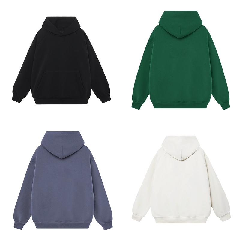 Áo khoác hoodie khóa zip nam nữ  trơn màu trắng đen xanh lá xám khói Menswear Tay Dài Dài Tay Unisex Voi