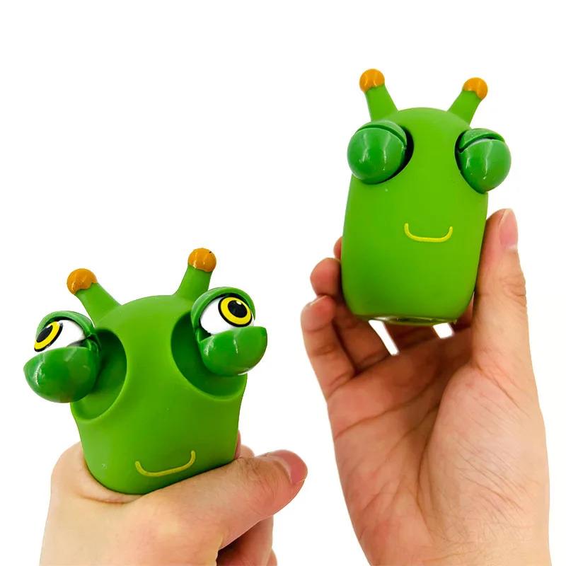 Product Introduction of Funny Eyeball Burst Squeeze Toy Green Eye Caterpillar Pinch Toys Adult Kids Stress Relief Fidget Toy Creative Decompression Toy 20