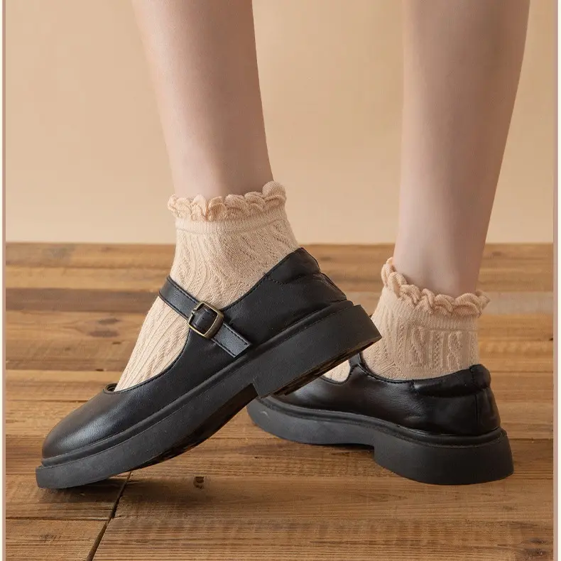 KAOS KAKI WANITA PENDEK ANKLE SOCKS RENDA POLOS REMAJA CEWEK IMPORT LEMBUT [ 965 962 ] 6