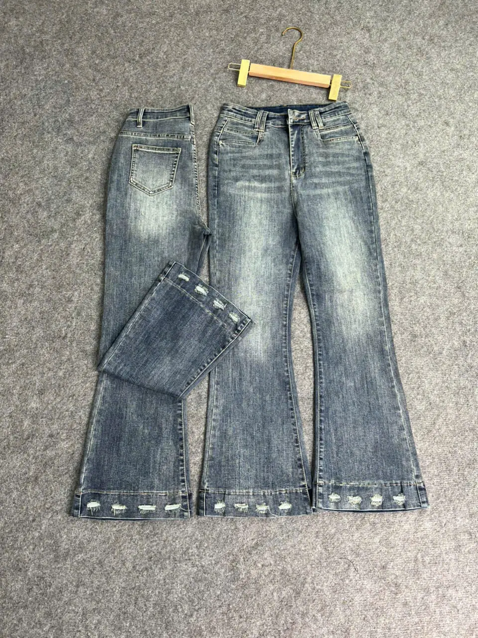 [Quần Loe Nấm] Quần Jeans Nữ Loe 9 Tấc dành cho Nàng m50, Chất Jeans mềm, co giãn lai gấp Women Pants M49