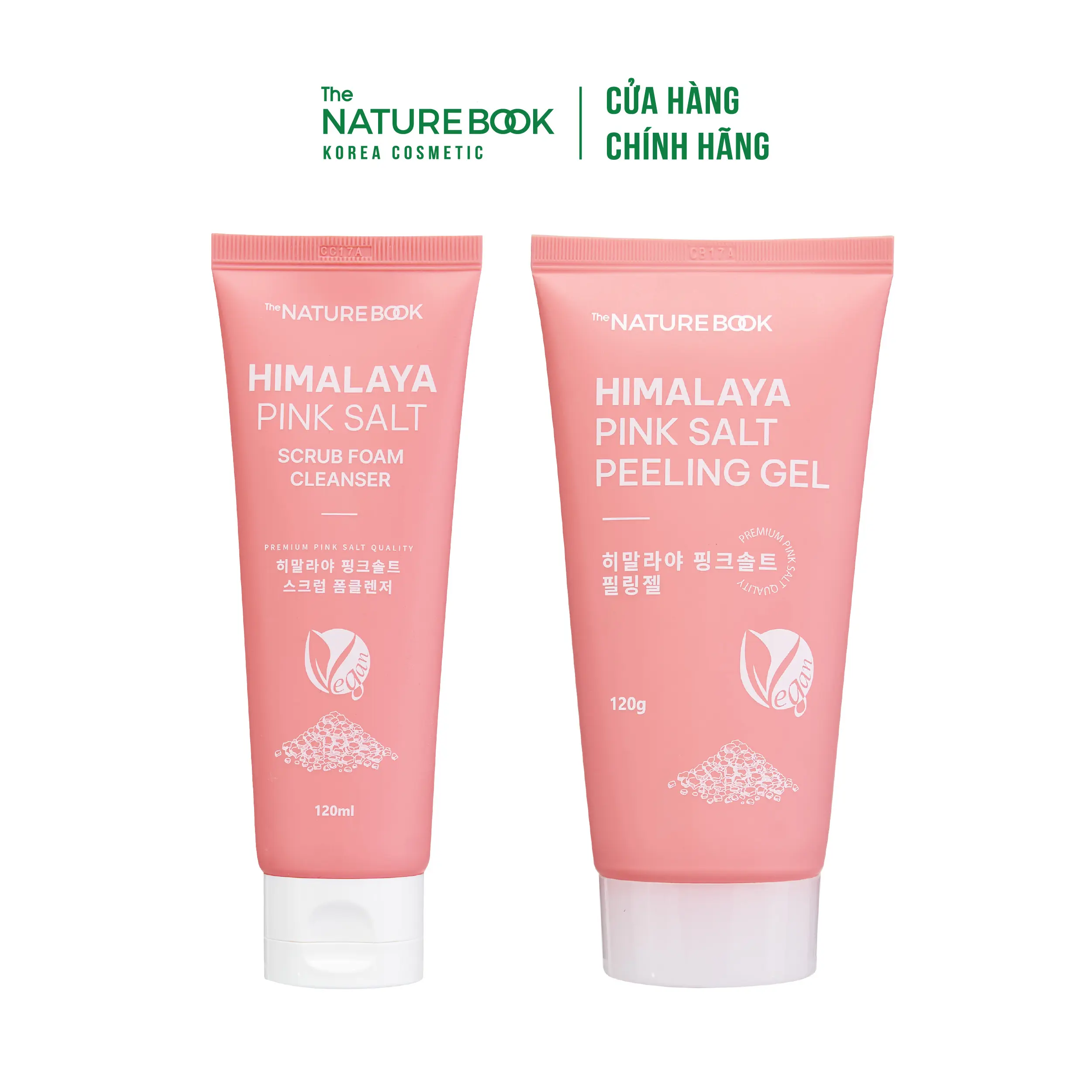 Combo Sữa Rửa Mặt Muối Hồng & Gel Tẩy Tế Bào Chết Muối Hồng Himalaya Thuần Chay Được Hiệp Hội Thuần Chay Quốc Tế Vegan Chứng Nhận NATURE BOOK MALL Skincare Mọi Loại Da
