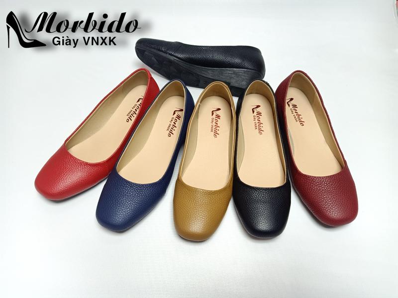 Giày Búp Bê Da Thật Mũi Vuông Đế Xuồng 3P Morbido M601