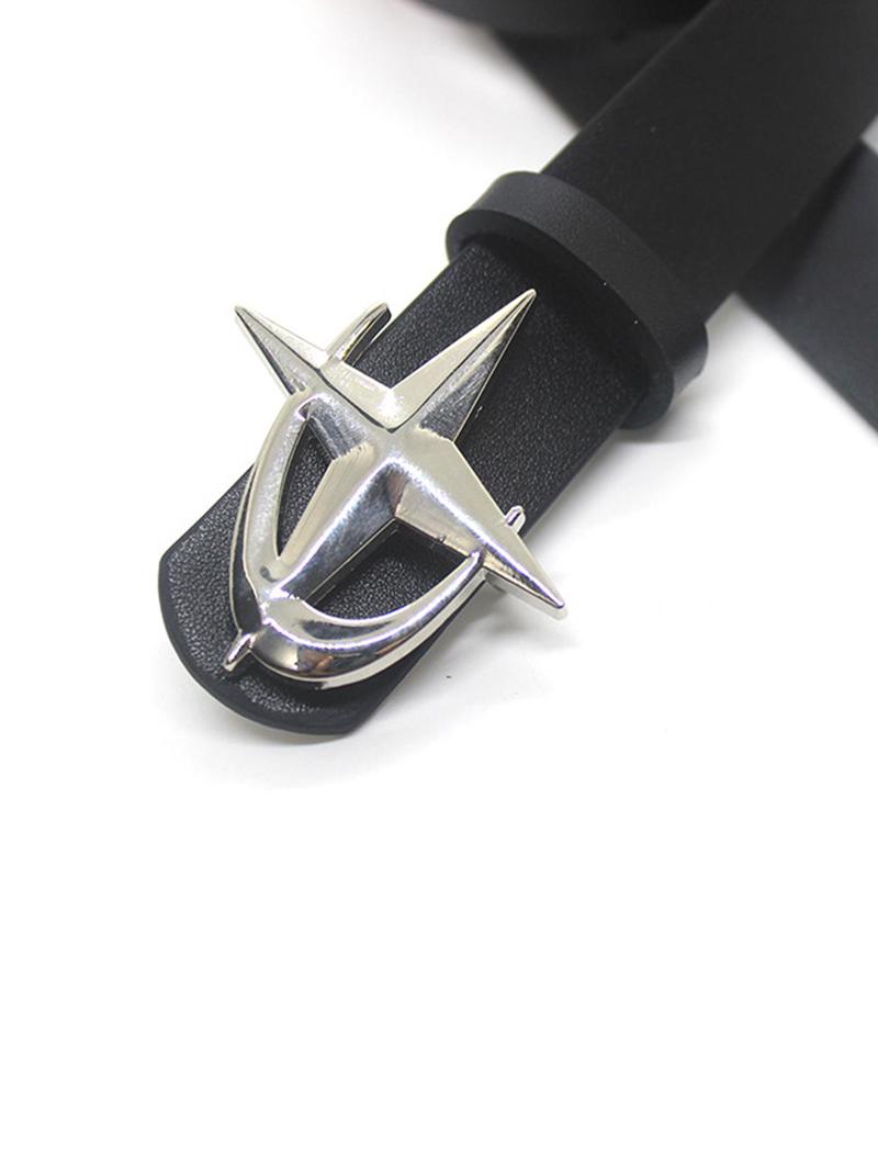 Product Introduction of Unisex Street Style Cross Design Belt, Minimalist Plain Color PU Buckle Belt, Trendy All-match & Exquisite Accessories for Birthday Gift 4