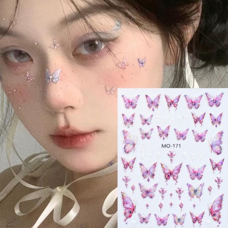 Phụ Kiện Trang Trí Mặt Hình Bướm, Hạt Đá Ngọc Hỗ Trợ Trang Điểm Makeup 2