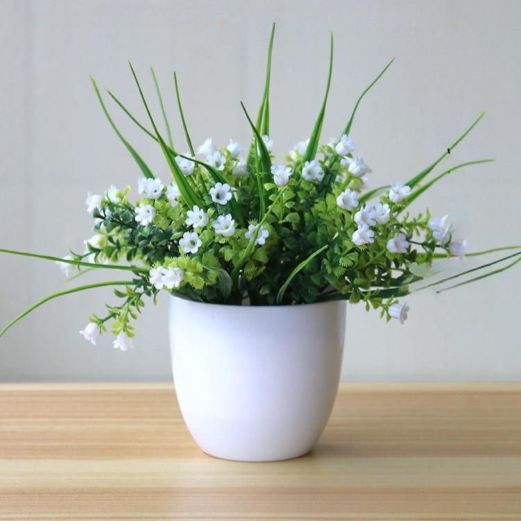 Hoa Giả Lan Hồ điệp Chậu Mini Decor Trang Trí Phòng Khách Phòng Ngủ