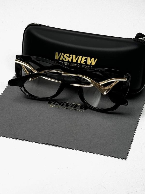 Unisex Stylish Full-frame Glasses, Square Clear Lenses Anti-blue Light Glasses, Fashion Eyewear for Work, Daily Clothing Decor, for Student Daily Use, with Zipper Glasses Box & Glasses Cloth 6